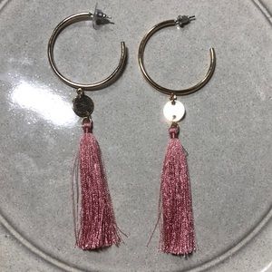 Gold Ring with Pink Tassel